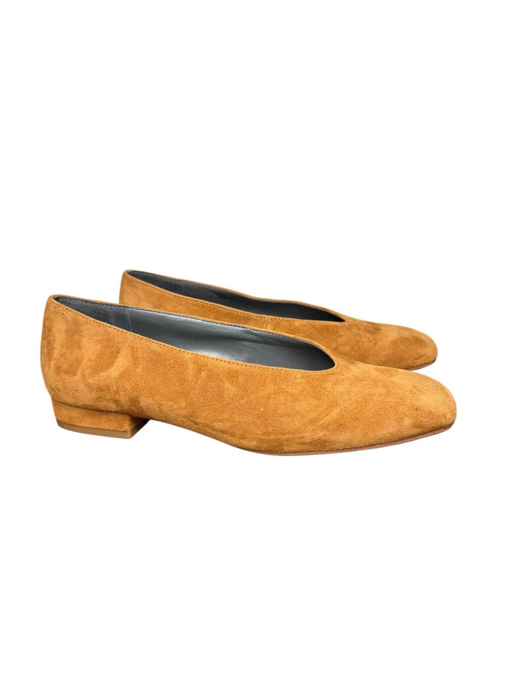 Franco Sarto Damona Tan Brown Suede Square Toe Flats Size Women's 6.5